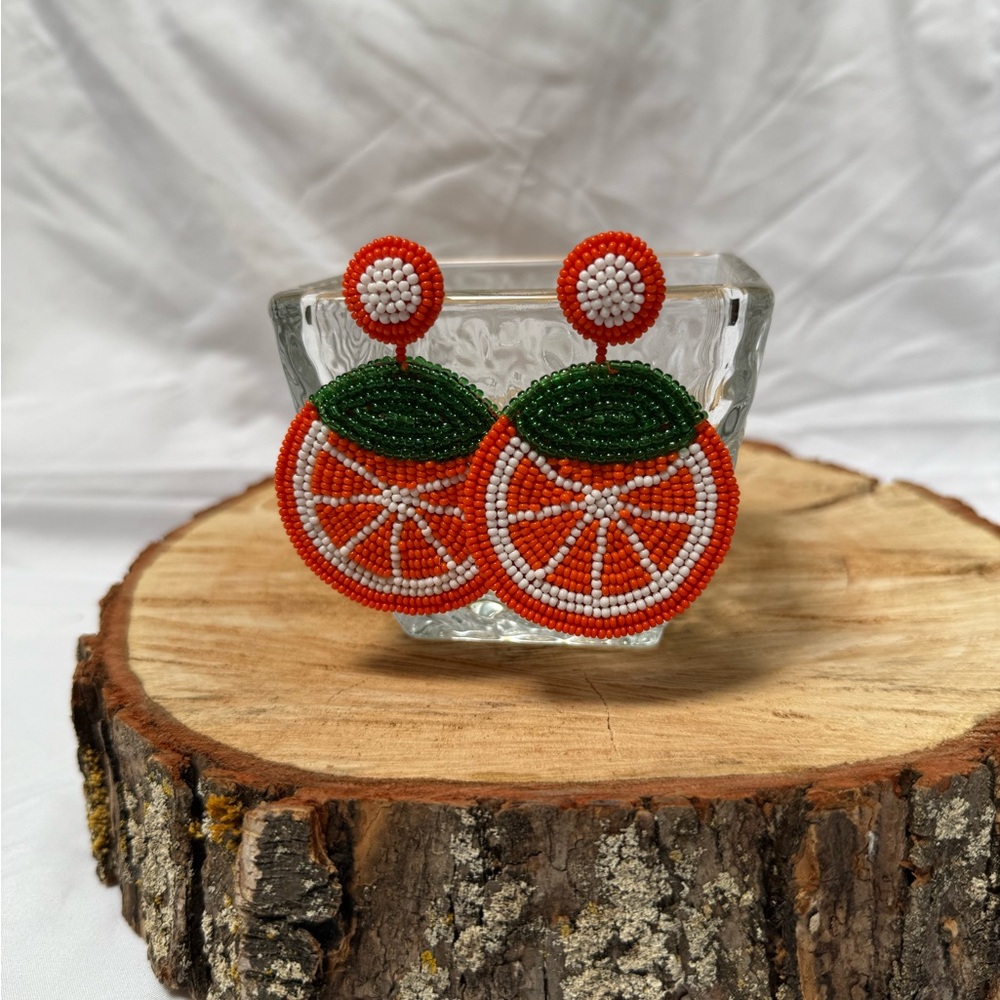 Beaded Citrus Earrings
